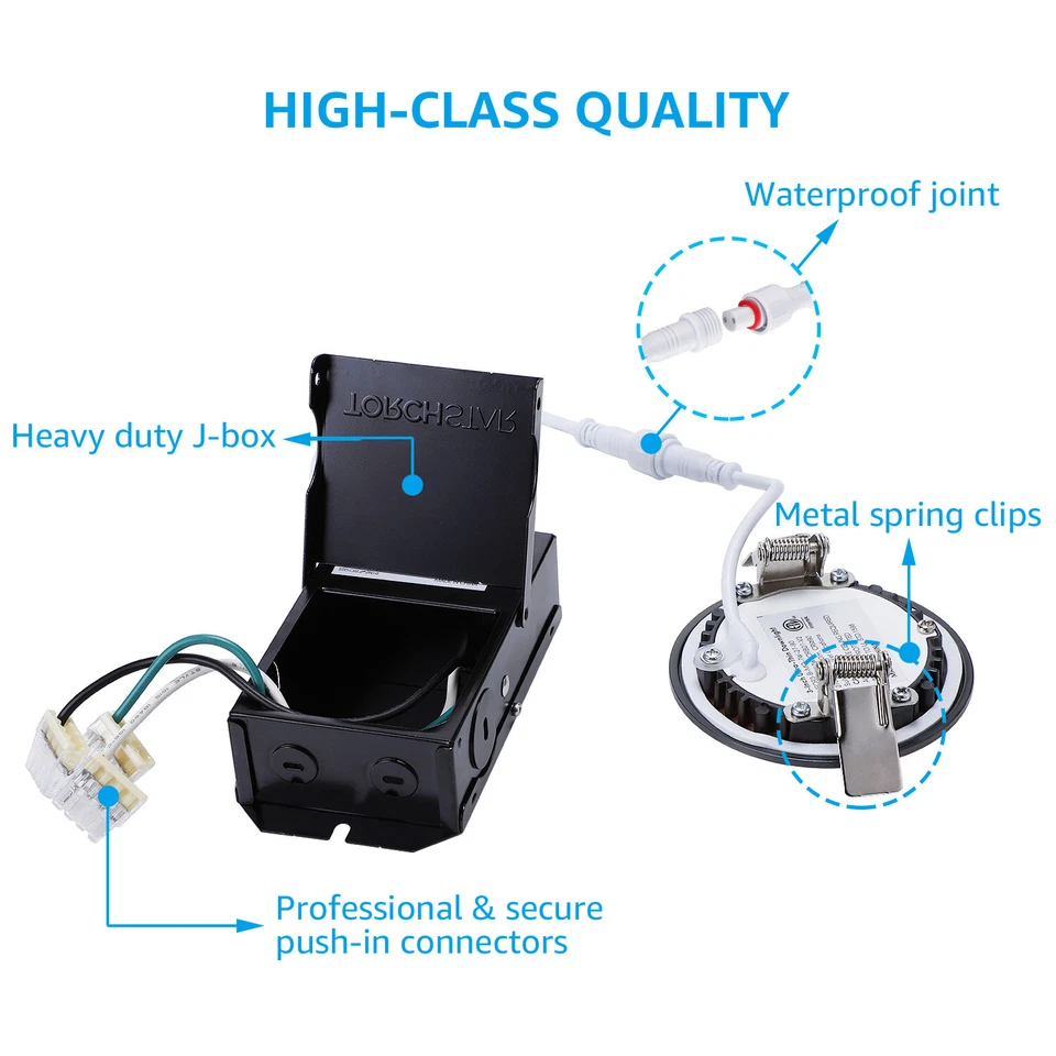 Paquete de 12 luces empotradas LED de 3 pulgadas con J-Box, bronce frotado con aceite, 2700K Foto 4 de 4