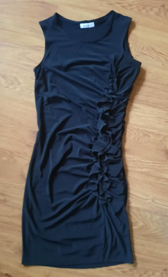 C&A:Kleid Stretch Rüschen Cocktail Party Kleine Schwarze G.36 (34, XS-S)-wie neu