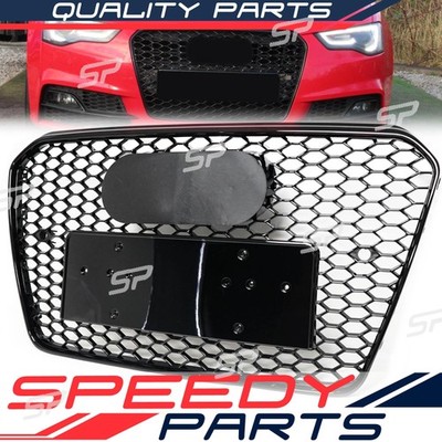 RS5 Style For 2013-2016 AUDI A5 S5 B8.5 Front Bumper Black Mesh Grill Grille