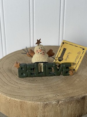 Believe Angel snowman with a star on top by Blossom Bucket Suzi 2009