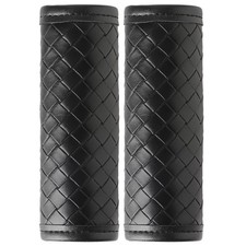 KEVANCHO Leather Luggage Handle Wraps for 6.1 inches x 5.7 inches, Black 1