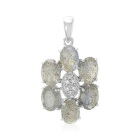 Cavill SilberanhäNger Labradorit 4,22Ct Oval Damen Schmuck Zirkon