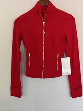 NWT Lululemon Red Define Cropped "Nulu"Jacket With Gold Zipper Size 4