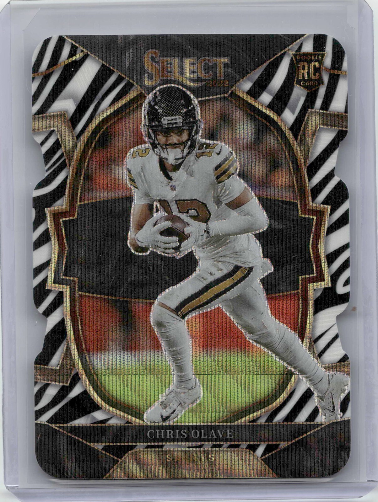 2022 Panini Select #30 Chris Olave Zebra Prizm Die Cut