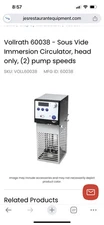 Vollrath 60038 - Sous Vide Immersion Circulator, head only, (2) pump speeds