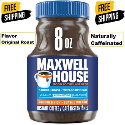 Maxwell House Original Roast Instant Coffee, 8 oz Jar Free & Fast Shipping