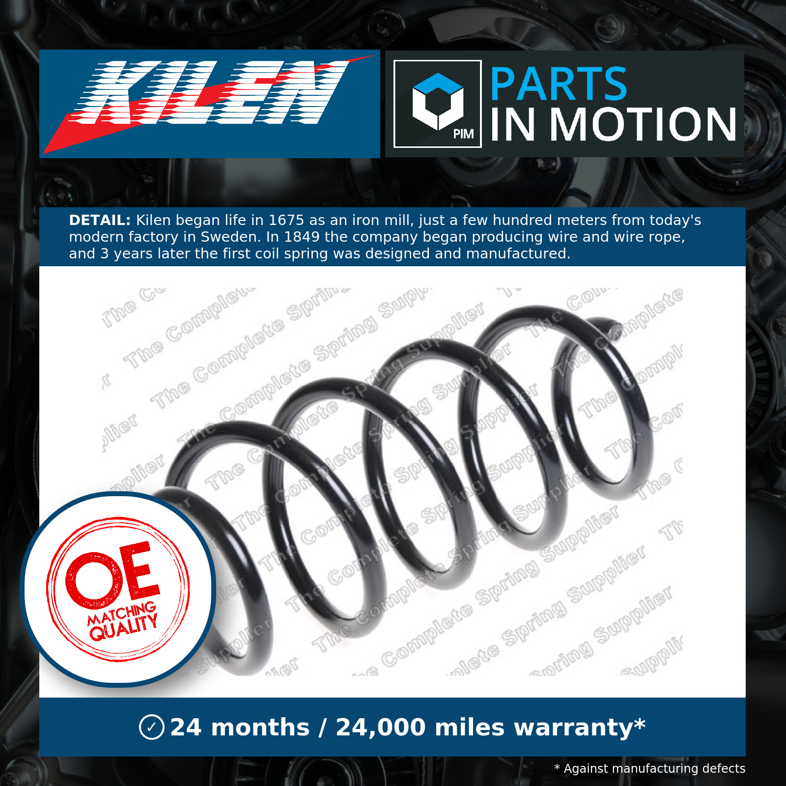 Coil Spring Front 21108 Kilen Suspension 5002SJ Genuine Top Quality Guaranteed