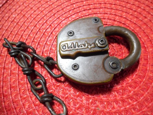 Antique ADLAKE NIB CO Lock BEAUTIFUL AGED PATINA SOLID BRASS WORKS FINE