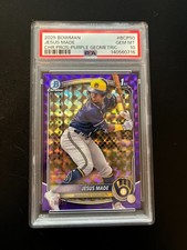 JESUS MADE - 2025 BOWMAN - CHROME PROSPECT - PURPLE GEOMETRIC /250 PSA 10!!