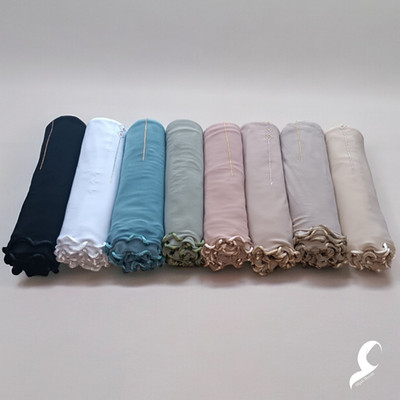 Premium Jersey Hijab mit 3 seitigem Wellen-Steindesign Damen Kopftuch Schal حجاب