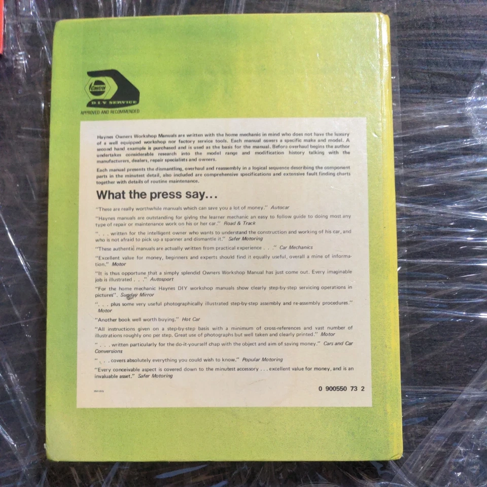 Haynes 073 MORRIS MARINA 1.3 & 1300 1971 - 1980 Workshop manual 1098cc 1275cc - Image 2 of 2