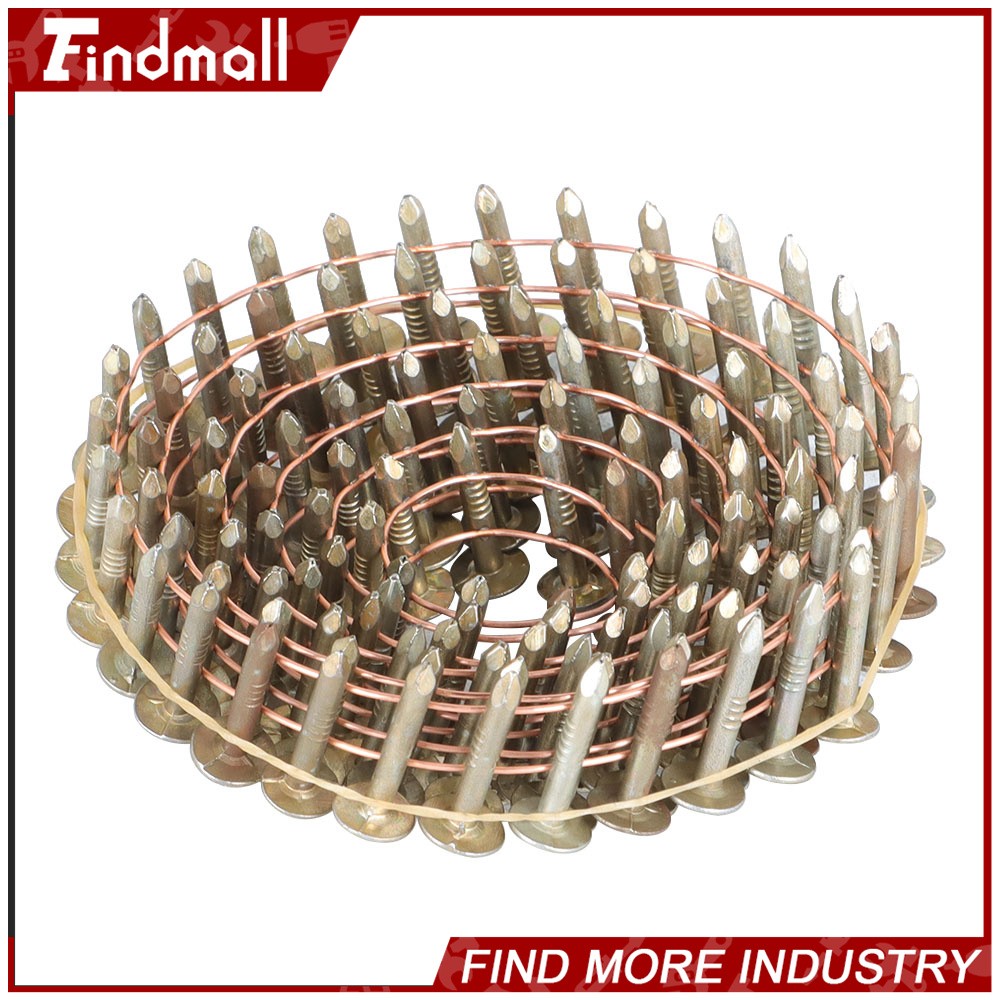 Findmall 7200 Pack 3/4" × 0.12" 15 Degree Electro Galvanized Coil Roofing Nails