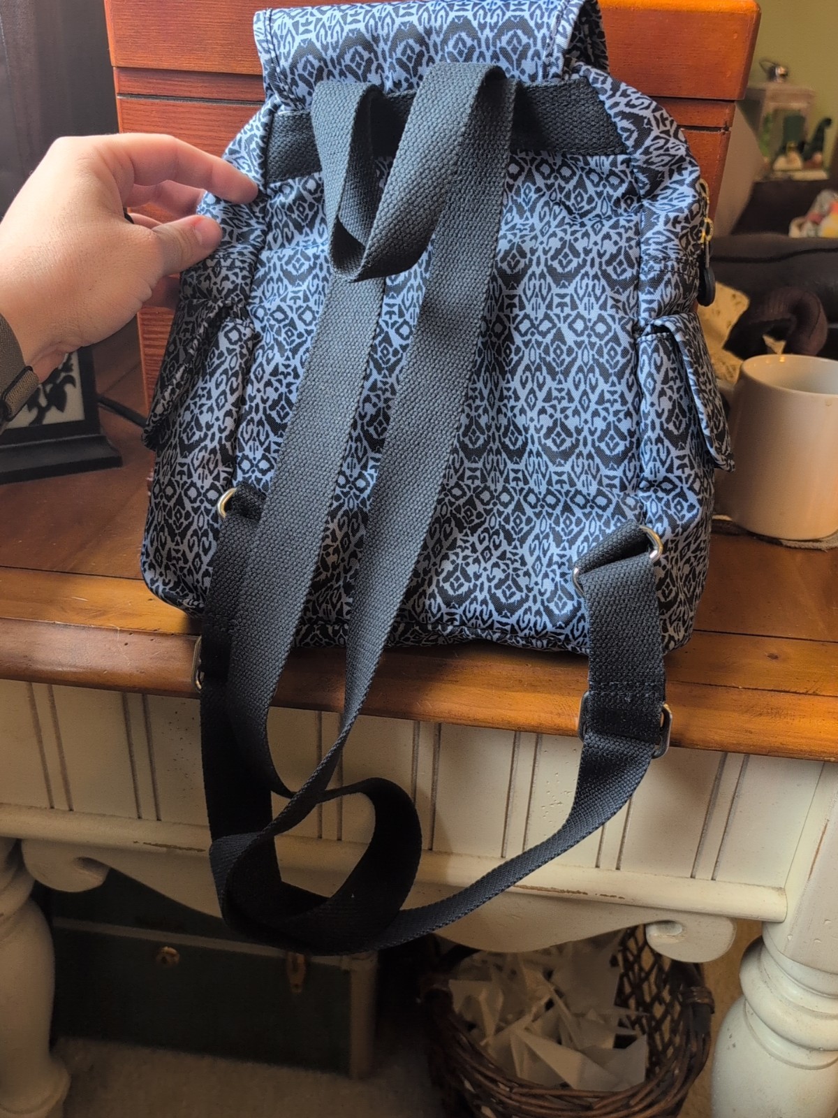 Kipling City Pack Blue Patterned Mini Backpack Ad… - image 3