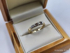 9ct Yellow Gold  Ring With Champagne Diamond_ Size L/2  _ Hallmarked