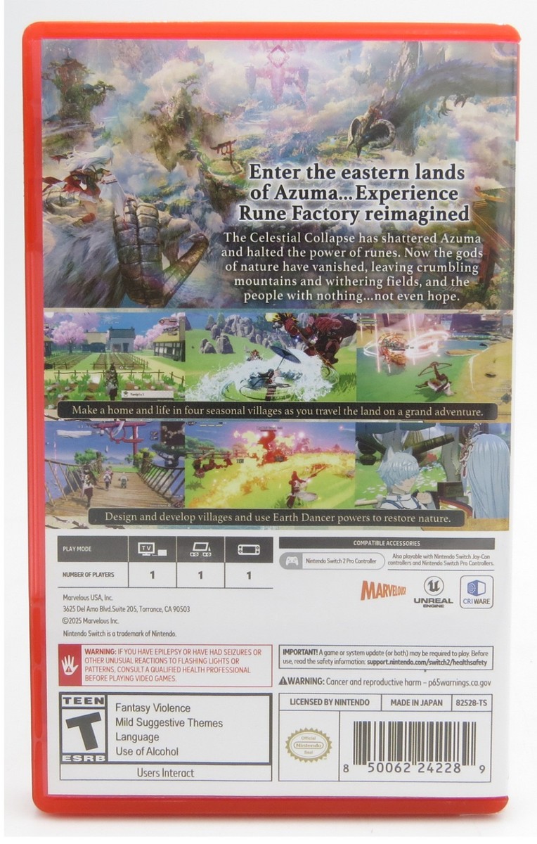 Rune Factory Guardians Of Azuma - Nintendo Switch 2 In Original
