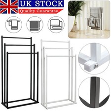 3 Tier Free Standing Metal Towel Holder Bathroom Drying Rail Rack Storage Stand