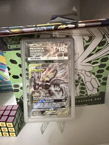 Pokémon Pikachu & Zekrom GX TCG Sun Moon Team Up SM168 Promo ACE 10 GEM MINT
