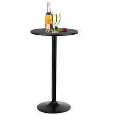 Round Bar Table Counter Bistro Pub Tables with Fixed Tabletop and Stable Base