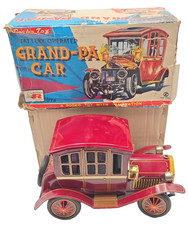 Vintage Rosko Grand-Pa Car Tin Litho Battery Toy Japan 073 Tested w/ Box