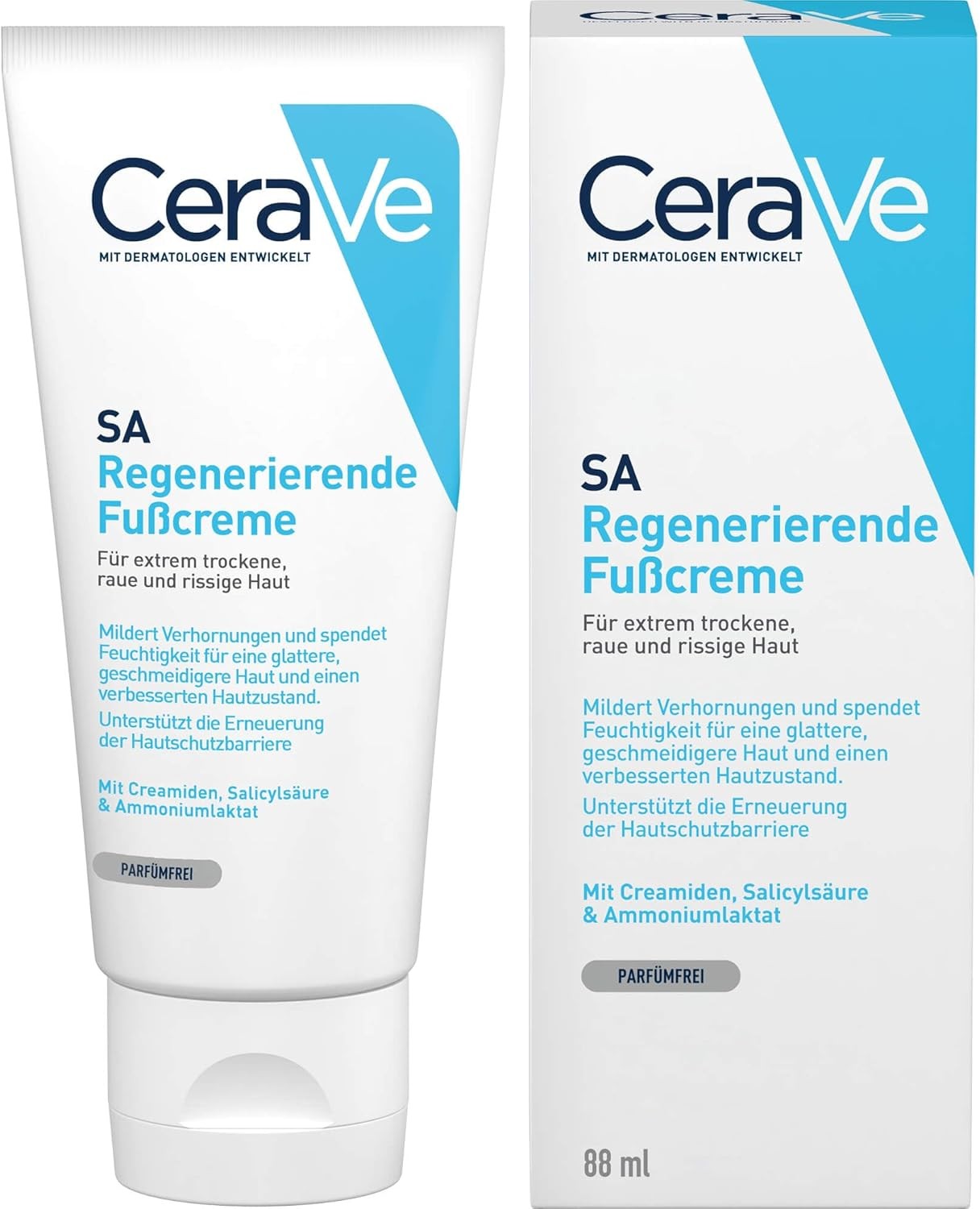 CeraVe SA Renewing Foot Cream with Salicylic Acid, Exfoliating for Dry Rough