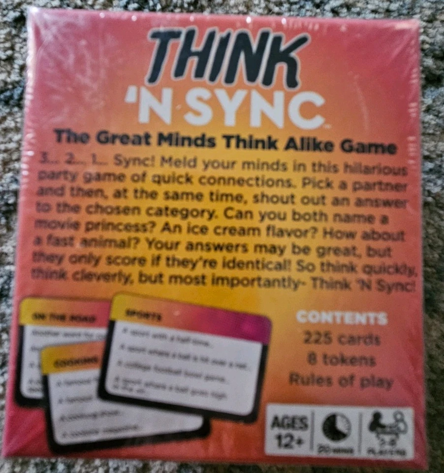 Think 'N Sync The Great Minds Think Alike Party Card Game By Gamewright Gift New - Image 3 of 4