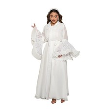 Dubai Prom Gown Muslim Women Abaya Kaftan Long Sleeve Lace Maxi Robe Dress Party
