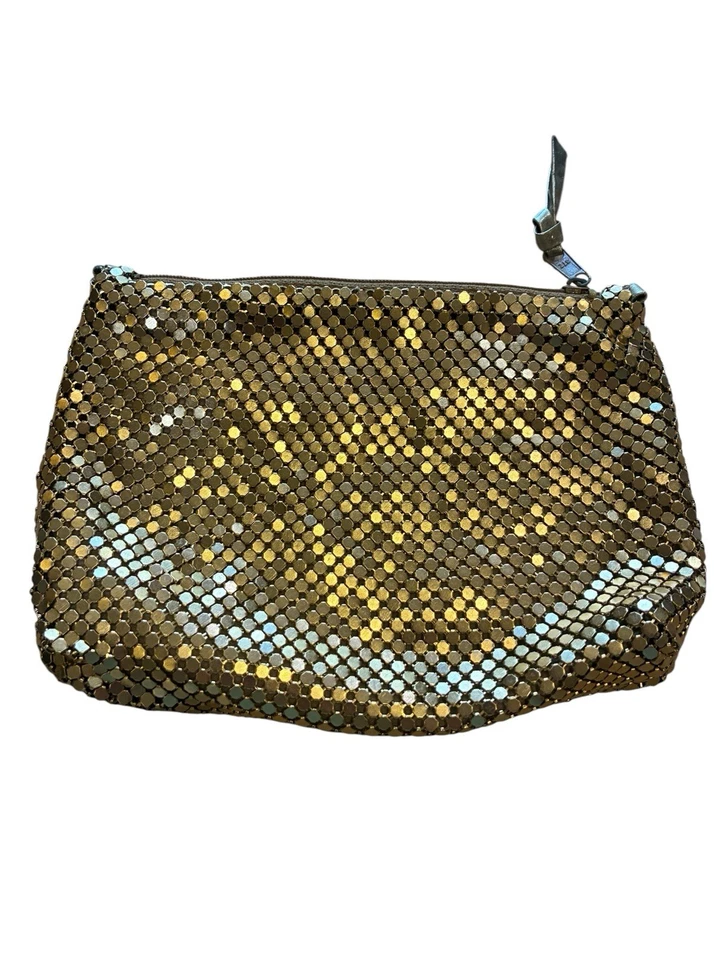 Bolso clutch vintage de malla dorada Whiting and Davis Co era Art Deco Foto 4 de 4