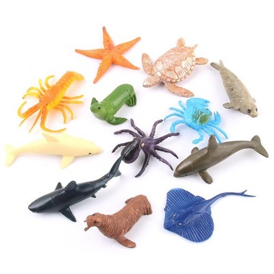 12-teiliges Marine Life Model Dolphin Turtle Realistisch lebensecht für Home
