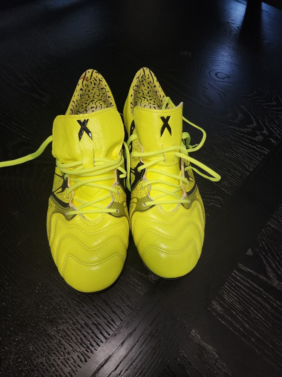 Adidas X 15.1 SG Leather Yellow Black Soccer Cleats Mens