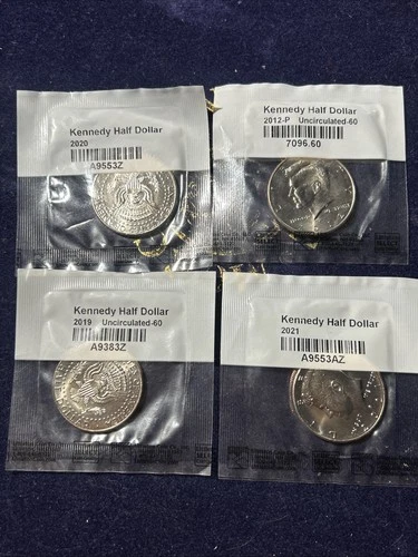 Kennedy Half Dollar Coin Set Uncirculated Lot Of 4 Different Dates!