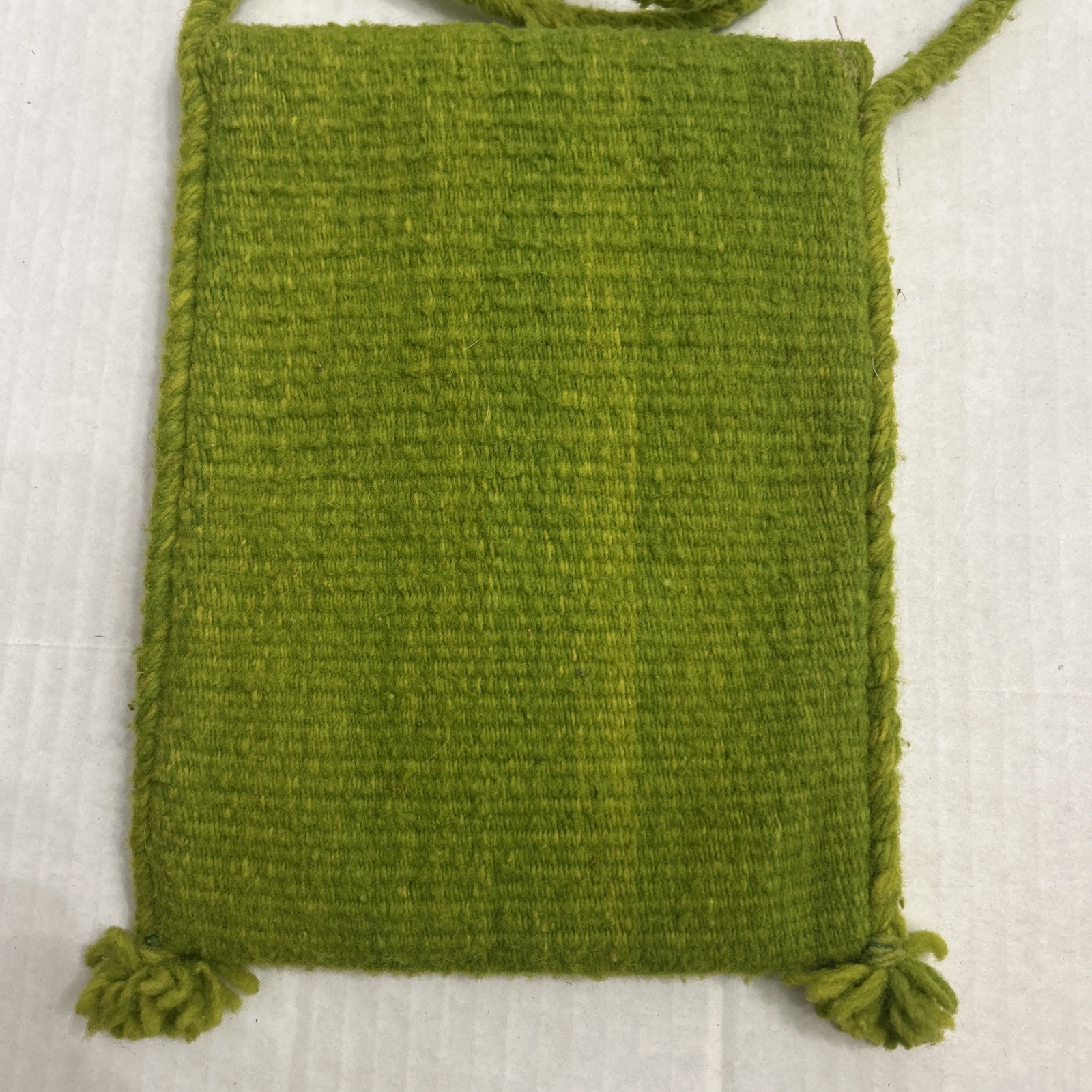 Handmade Green Wool Pouch With String Closure - image 17