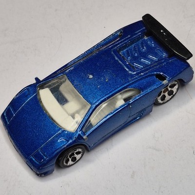 Hot Wheels Blue Lamborghini Diablo Diecast Model Car 1990 Malaysia Vintage