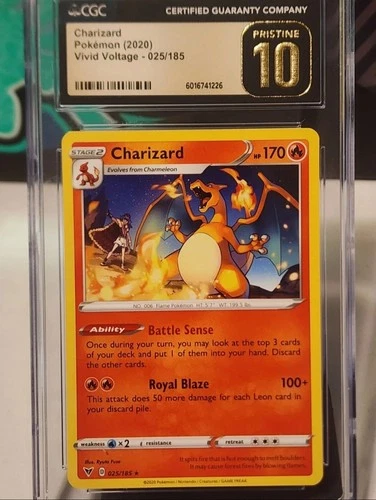 Charizard 25 CGC 10 Pristine 💎  Vivid Voltage Pokemon 2020 Low Pop Pokemon TCG