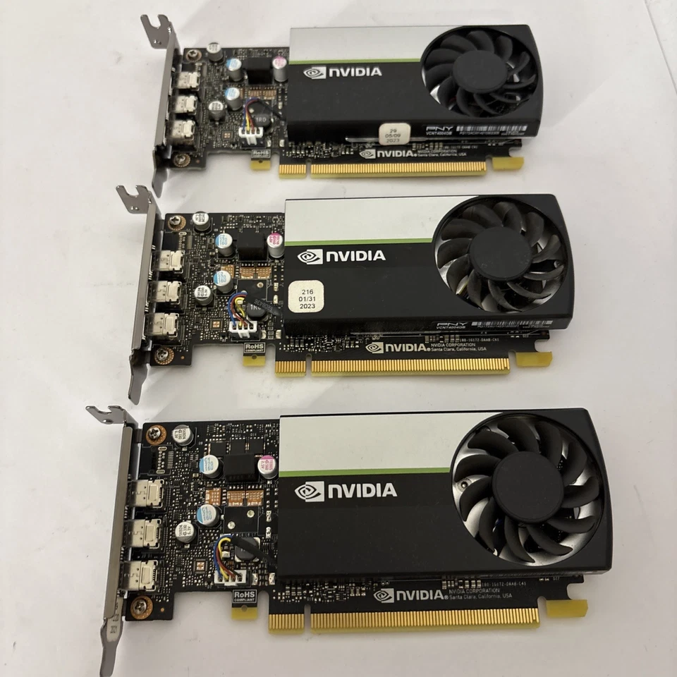 Lote de 3 tarjetas gráficas NVIDIA T400 4GB GDDR6 de bajo perfil para estación de trabajo Foto 3 de 3
