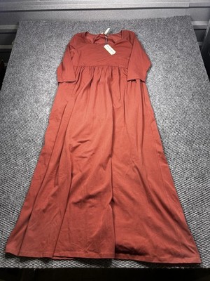 Matilda Jane Joanna Gaines Dress Womens Small Rust Knit Scoop Neck 3/4 Sleeve