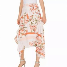 Calvin Klein Floral Ruffle Skirt 2 NWT