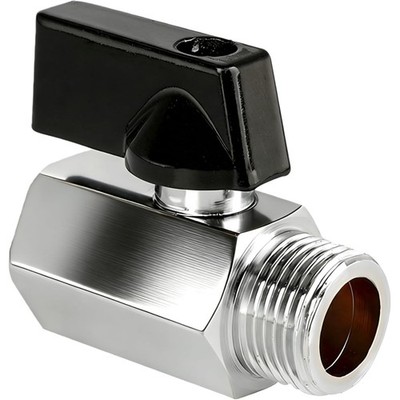 Brass Mini Ball Valve, G3/8 Inch Female Thread Diameter 15.3 mm x G3/8 Inch M...