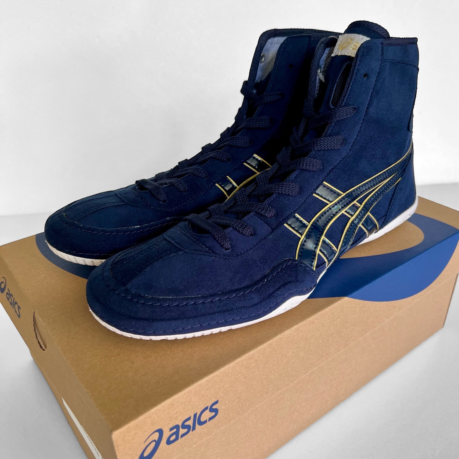 ASICS Wrestling Shoes 1083A001 Special Order Navy x Gold [ Size: US8 / 25.5cm] thumbnail 2