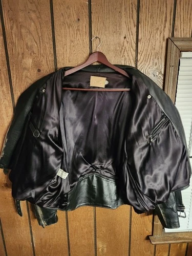 Vintage Indian Motorcycle Iron Horse Distressed Leather Jacket XXL Made In USA image 19