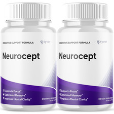 2 Pack Neurocept Nootropic All Natural Formula Brain Supplement 120 Capsules