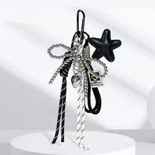 1pc Bowknot Star Bag Charm Keychain Backpack Hanging Pendant Gift - NEW