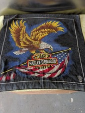 Harley Davidson Bandana Handkerchief Vintage Eagle American Flag USA RN 15187
