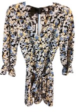 Lipsy London Floral Ditsy V-neck Belted Tea Dress 6 Boho Bloomcore Feminine NWT