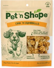 Pet 'n Shape Chik Rice Dumbbells - Natural Dog 1 Pound (Pack of 1), Greens 