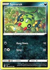 Spinarak Shining Fates 043/072 Common Pokemon Near Mint Pokemon Card