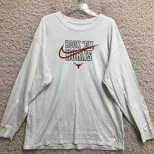 The Nike Tee Texas Longhorns Shirt Extra Large Adult White Center Swoosh Mens XL