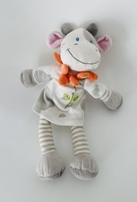 🌟peluche doudou girafe vache NICOTOY Gris Blanc Col Orange
