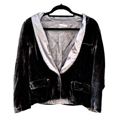 Forte Forte | Women's Velvet Rayon Silk Blend Blazer Jacket Gray US Size 4