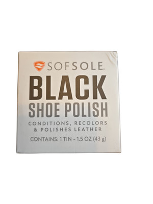SofSole Black Shoe Polish   1.5 oz Tin   Protects & Restores Leather Shoes