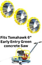 6'' Yellow diamond blade fits Tomahawk Early Entry Green Concrete Saw (3pk)